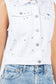 Iconic Denim Vest Jacket with Rhinestones: Black / L