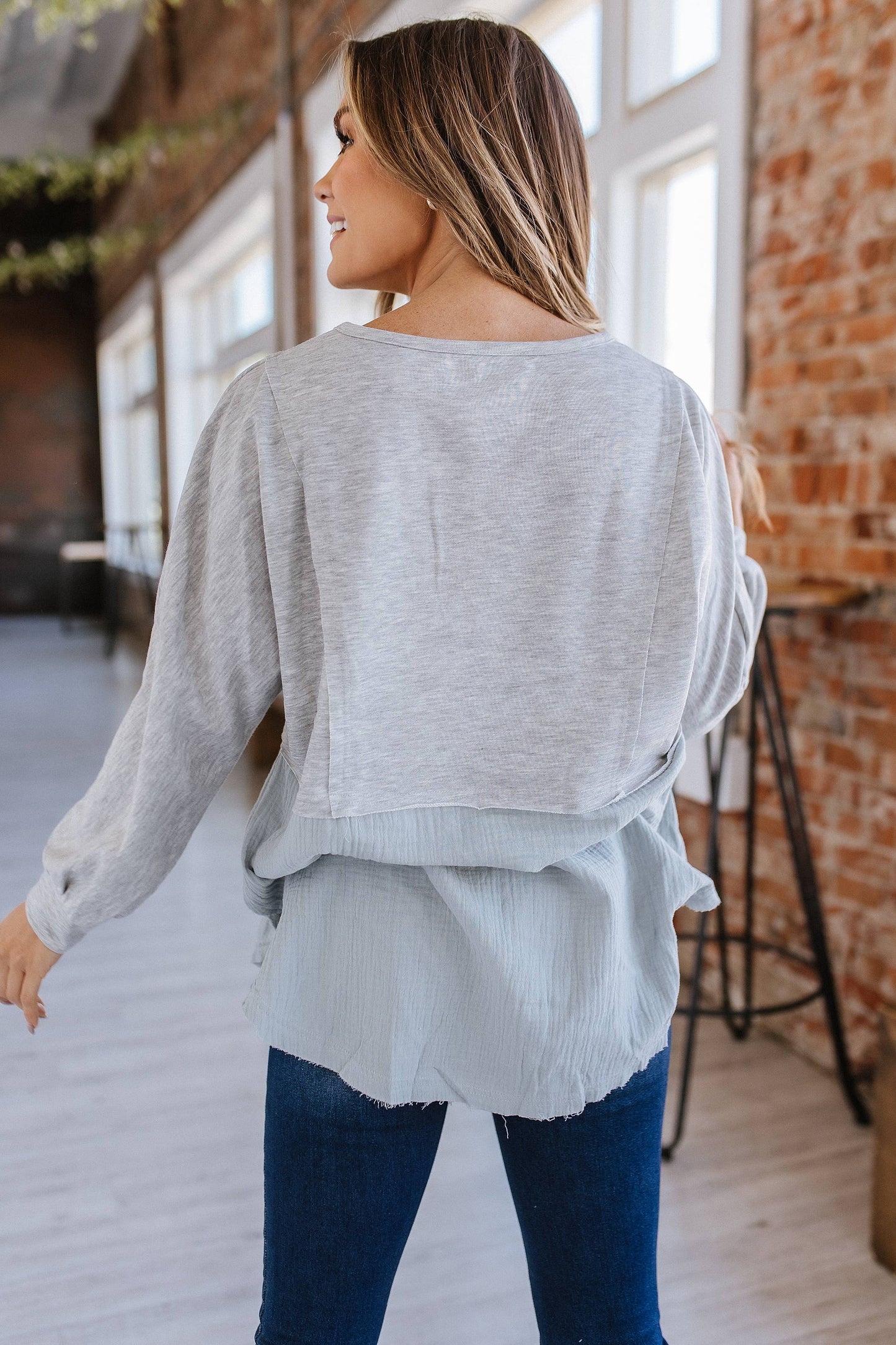 Gabrielle Raw Hem Oversized Top