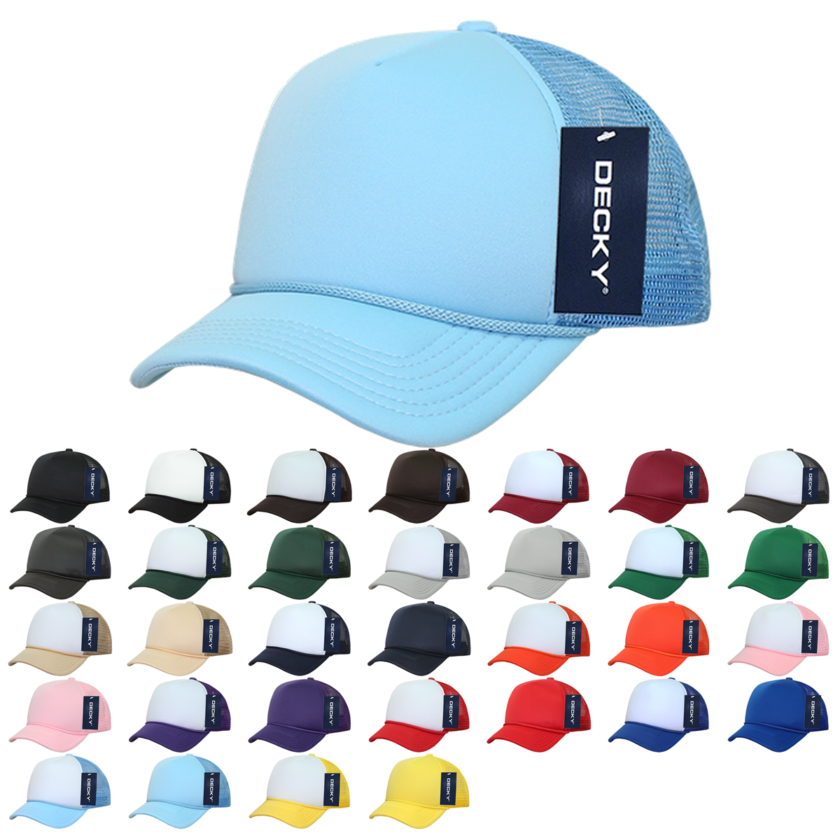 Decky 7010 - Kids, Youth Trucker Foam Hats, Mesh Back - 7010: Royal