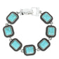 Western Turquoise Square Concho Link Bracelet