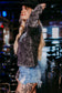 MK449 Acid washed Embroidery Studded LS Crop Sweatshirt : Black / 1XL