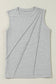 Pleated Crew Neck Tank Top: Light Pink / XL