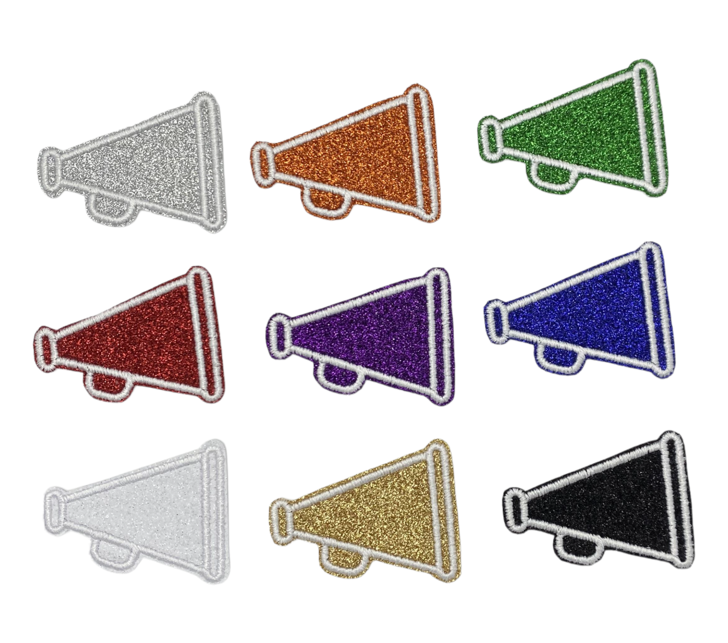 Custom: Megaphone Cheer Cheerleading Glitter Iron on Patch