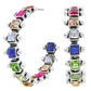 Western Square Cut Crystal Hoop Earrings : Iridescent