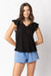 Ruffle Sleeve V Neck Top