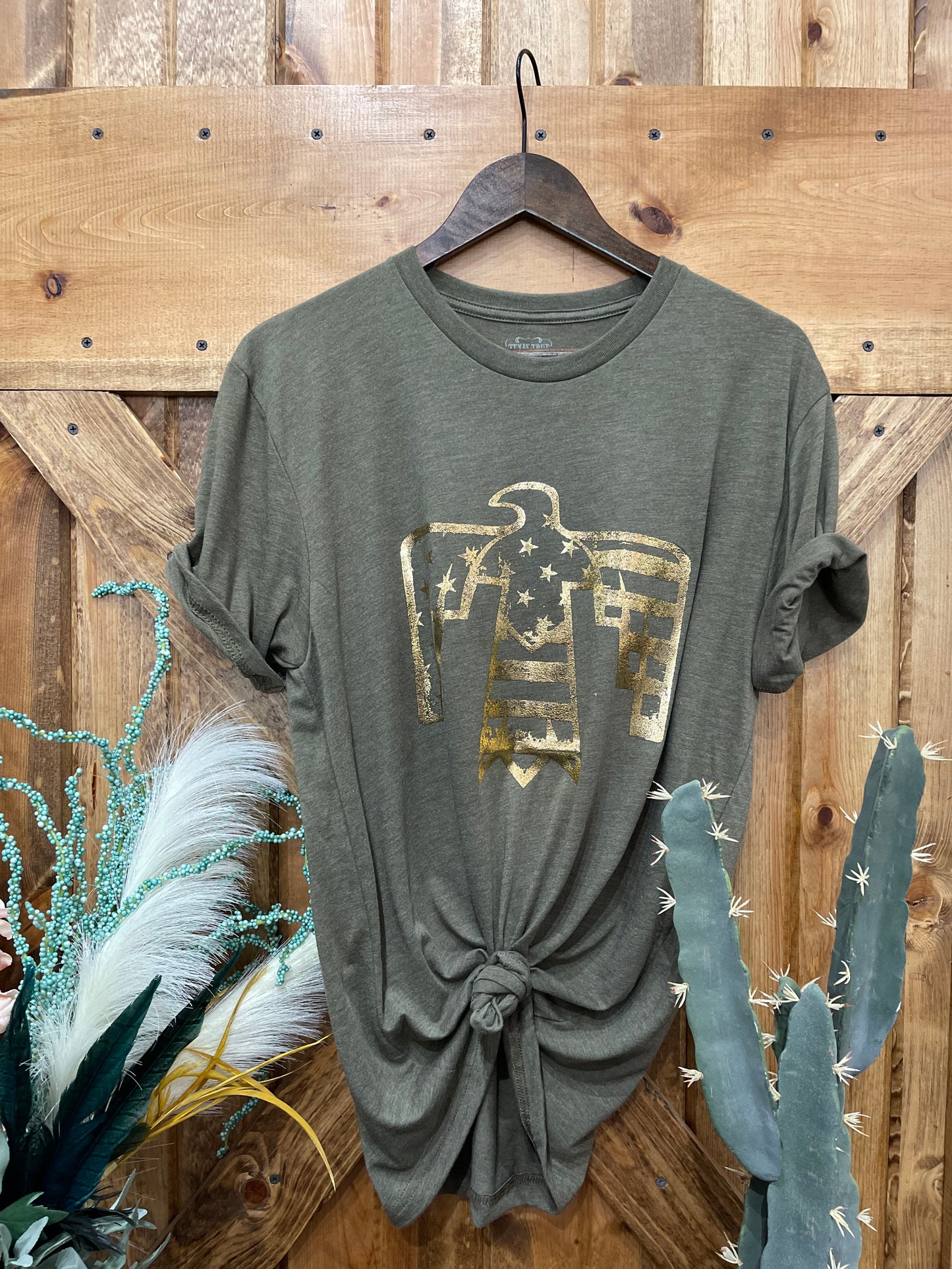 Patriotic Bird with Gold Foil Tee