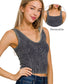 Ash Black Ribbed Cropped Tank