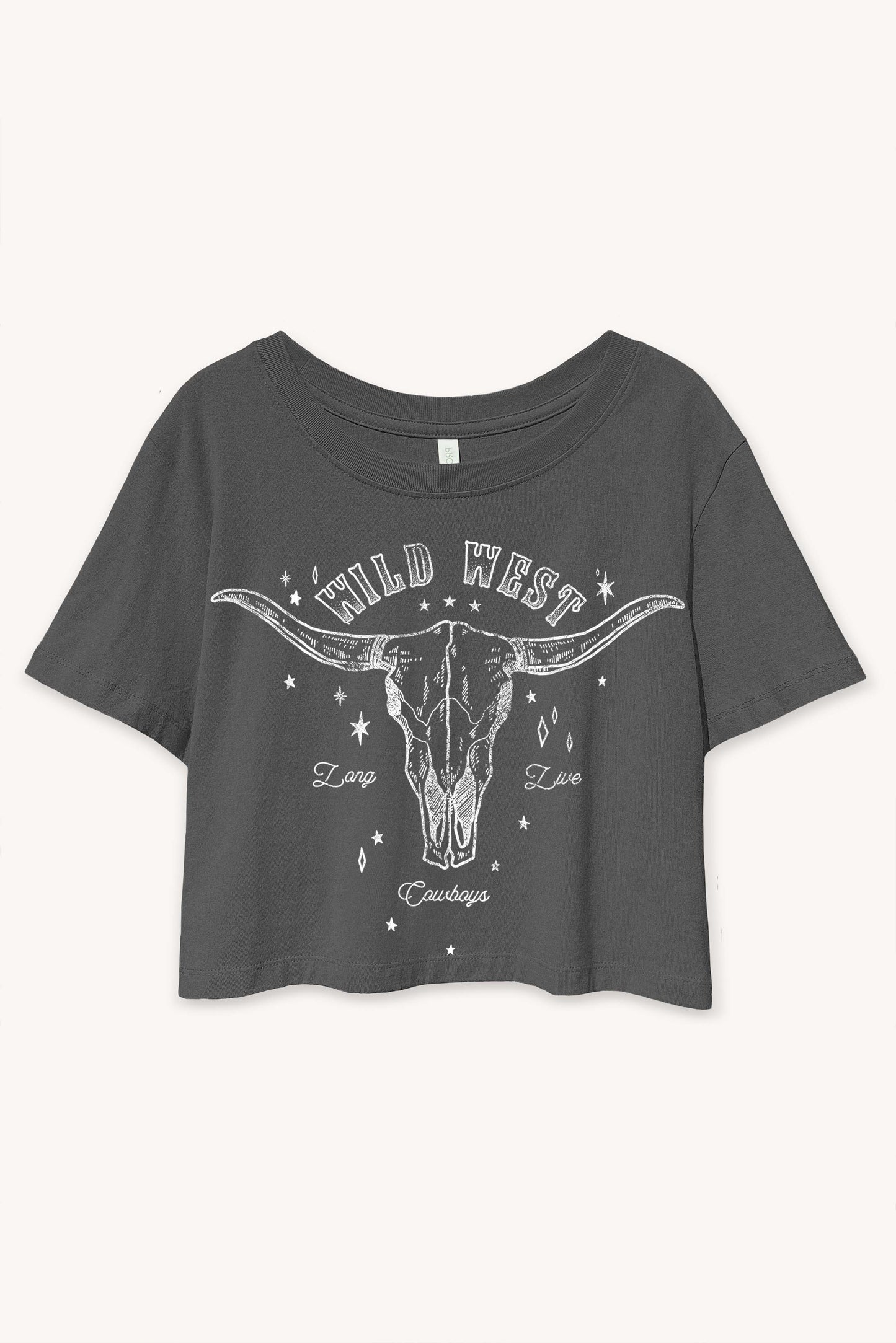 Wild West Long Horn Graphic Crop Tee