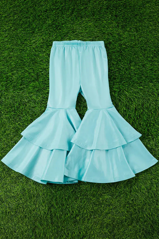 AQUA FAUX LEATHER DOUBLE LAYER BELL PANTS.  XS