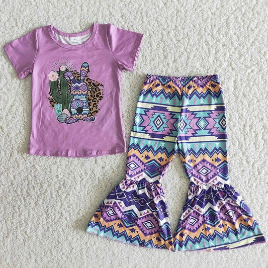 Girl Easter Rabbit Bell Bottom Outfit